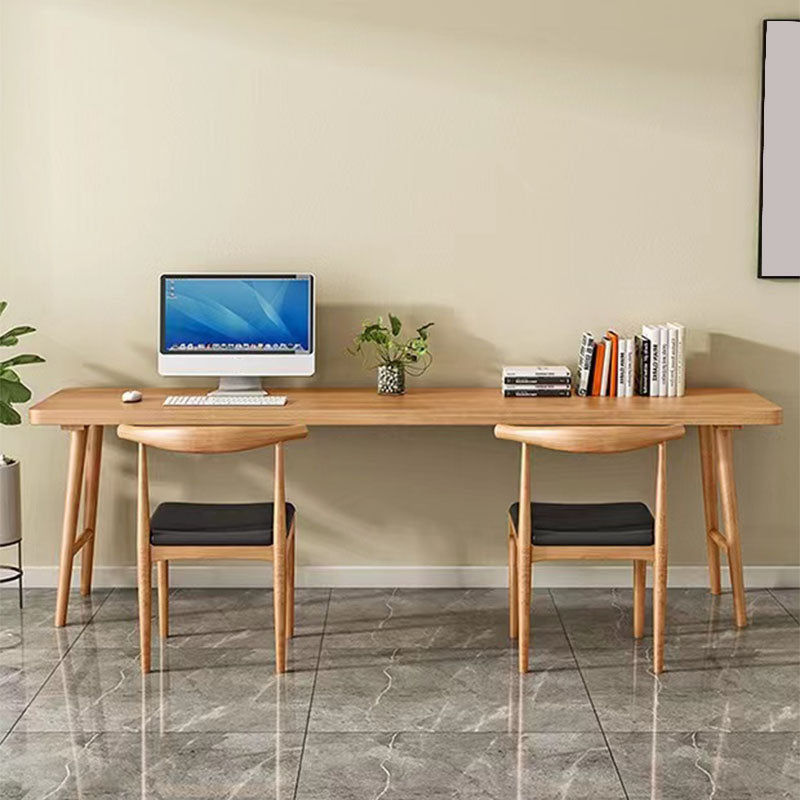 Simple Modern H-Shaped Study Desk Solid Wood Rectangular Desk for Home