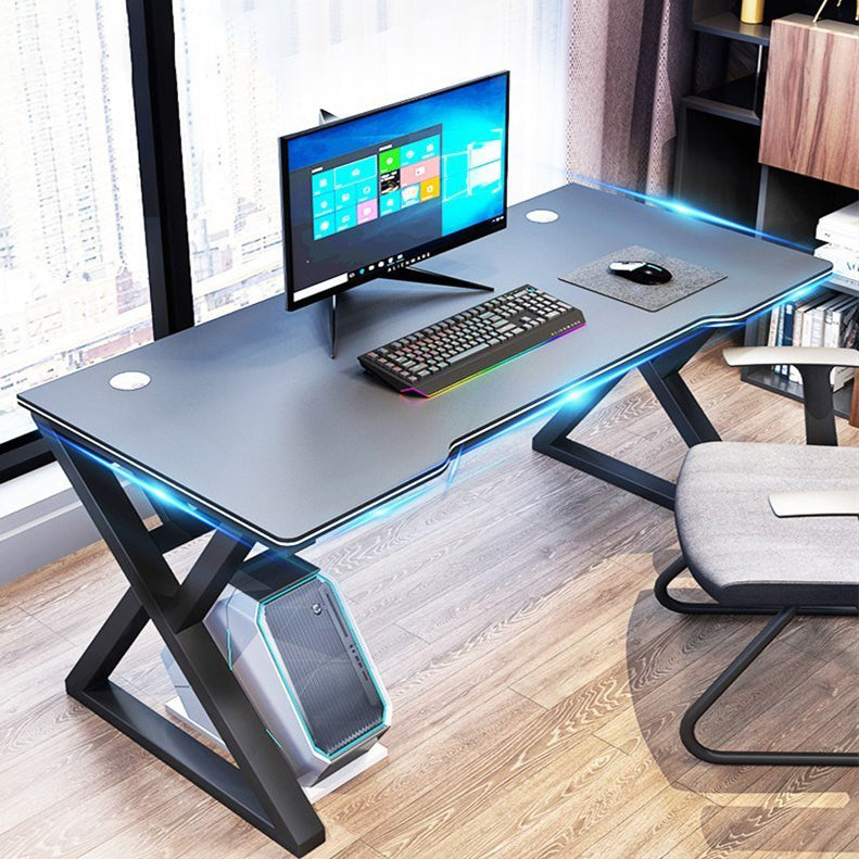 Manufactured Wood Top Computer Desk Industrial Steel Base Desk with Cable Management