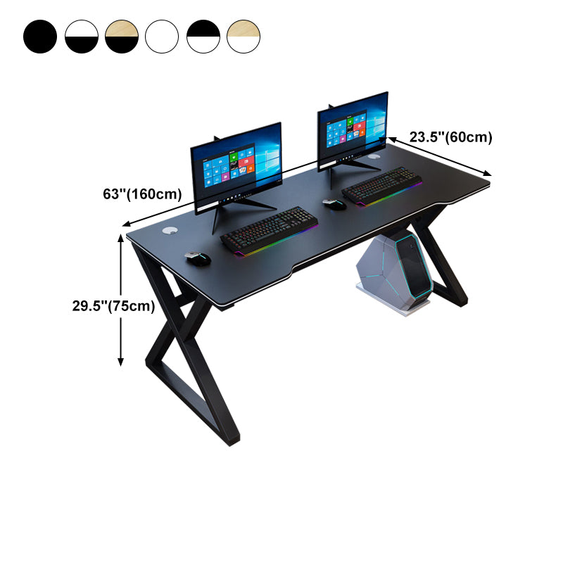 Manufactured Wood Top Computer Desk Industrial Steel Base Desk with Cable Management