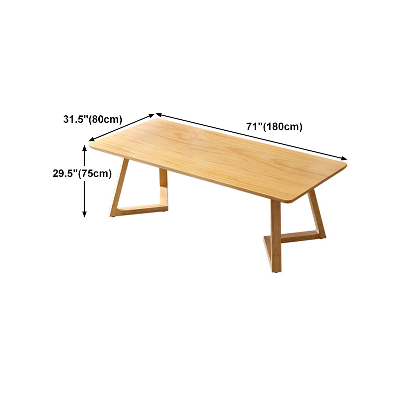 Modern Style Sled Office Desk Rectangular Solid Wood Writing Desk