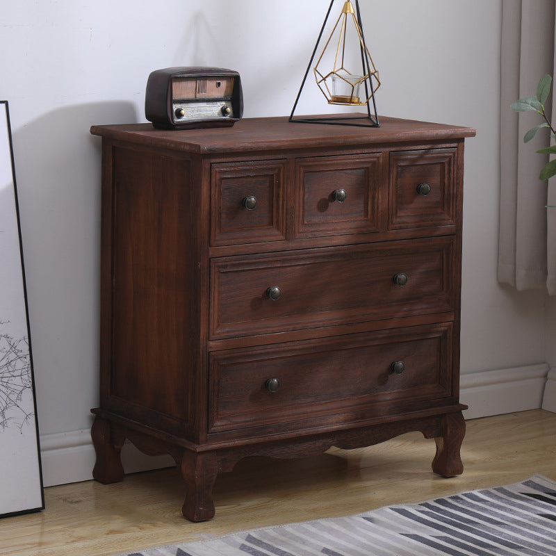 Nautical Matte Finish Storage Chest Solid Wood Bedroom Dresser