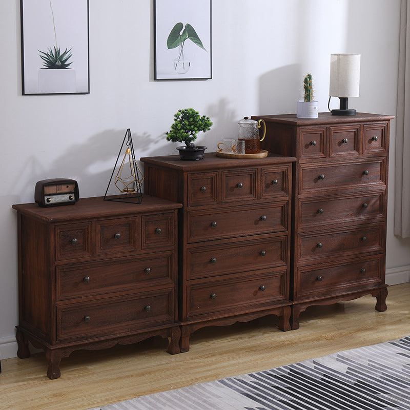 Nautical Matte Finish Storage Chest Solid Wood Bedroom Dresser