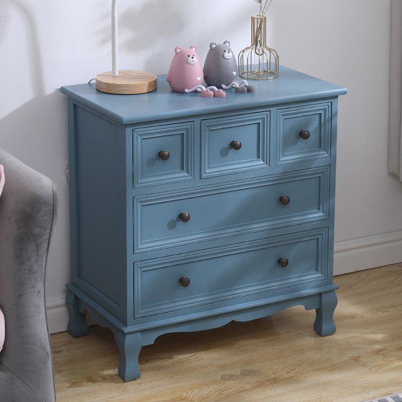 Nautical Matte Finish Storage Chest Solid Wood Bedroom Dresser