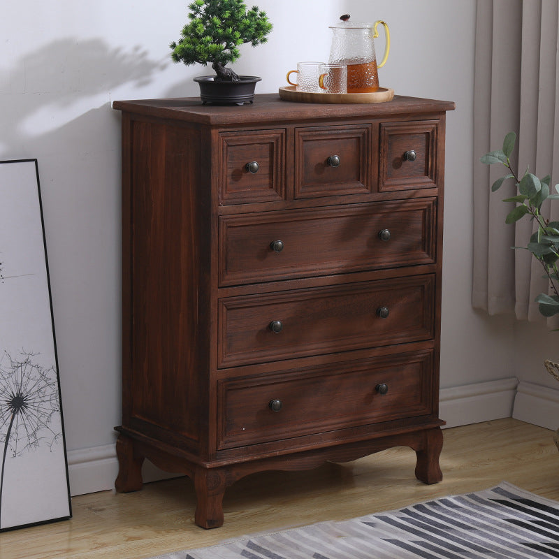 Nautical Matte Finish Storage Chest Solid Wood Bedroom Dresser