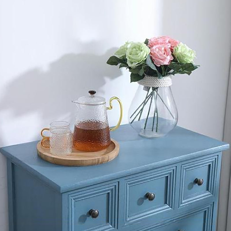 Nautical Matte Finish Storage Chest Solid Wood Bedroom Dresser