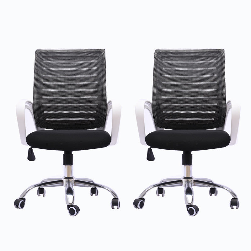 Black Mesh Office Chair Plastic Frame Desk Chair with Wheels