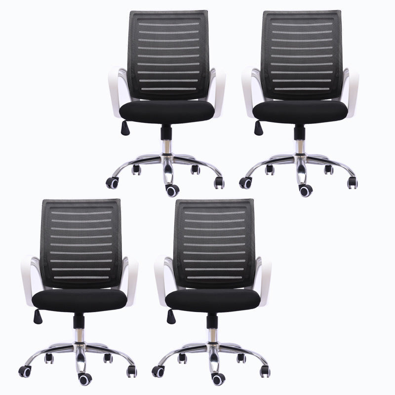 Black Mesh Office Chair Plastic Frame Desk Chair with Wheels