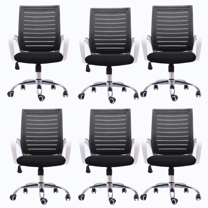 Black Mesh Office Chair Plastic Frame Desk Chair with Wheels