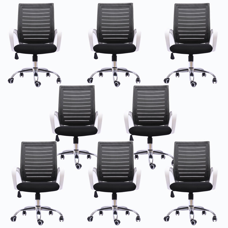 Black Mesh Office Chair Plastic Frame Desk Chair with Wheels