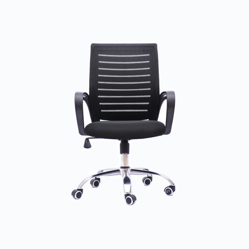 Black Mesh Office Chair Plastic Frame Desk Chair with Wheels