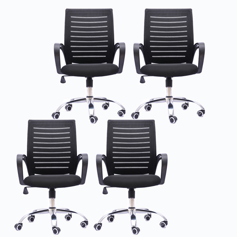 Black Mesh Office Chair Plastic Frame Desk Chair with Wheels