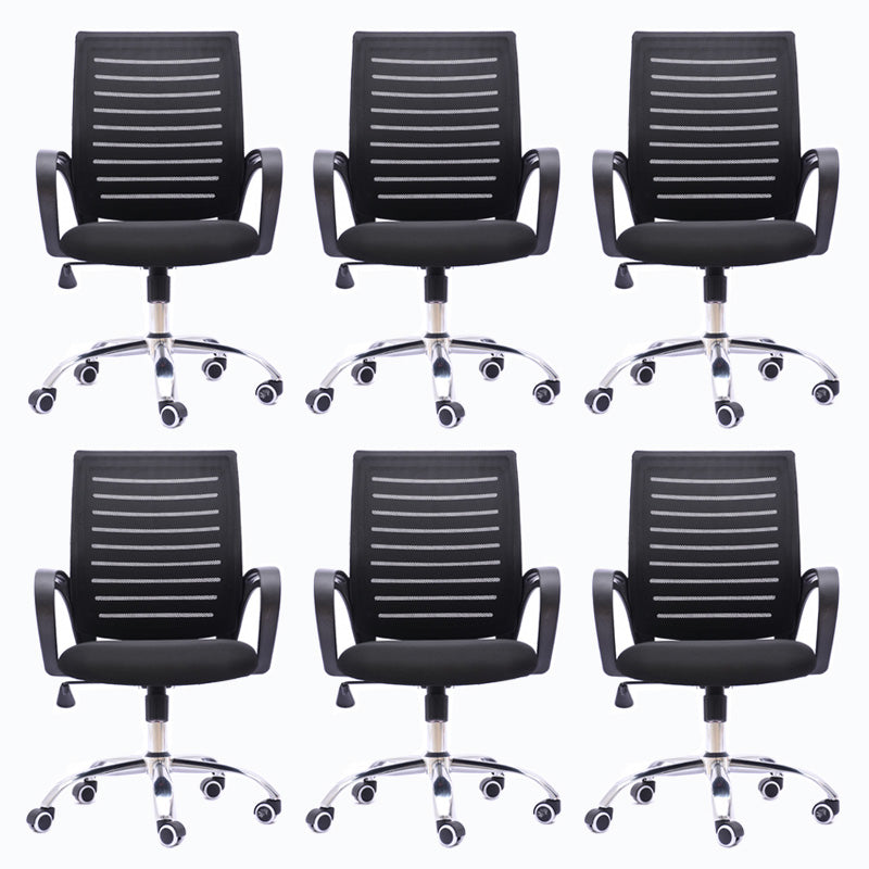 Black Mesh Office Chair Plastic Frame Desk Chair with Wheels