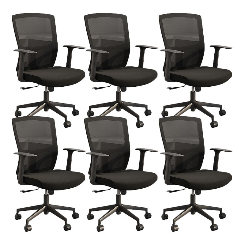 Black Mesh Rotatable Office Chair Height Adjustable Desk Chair with Wheels