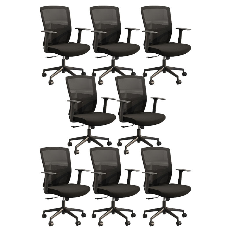 Black Mesh Rotatable Office Chair Height Adjustable Desk Chair with Wheels