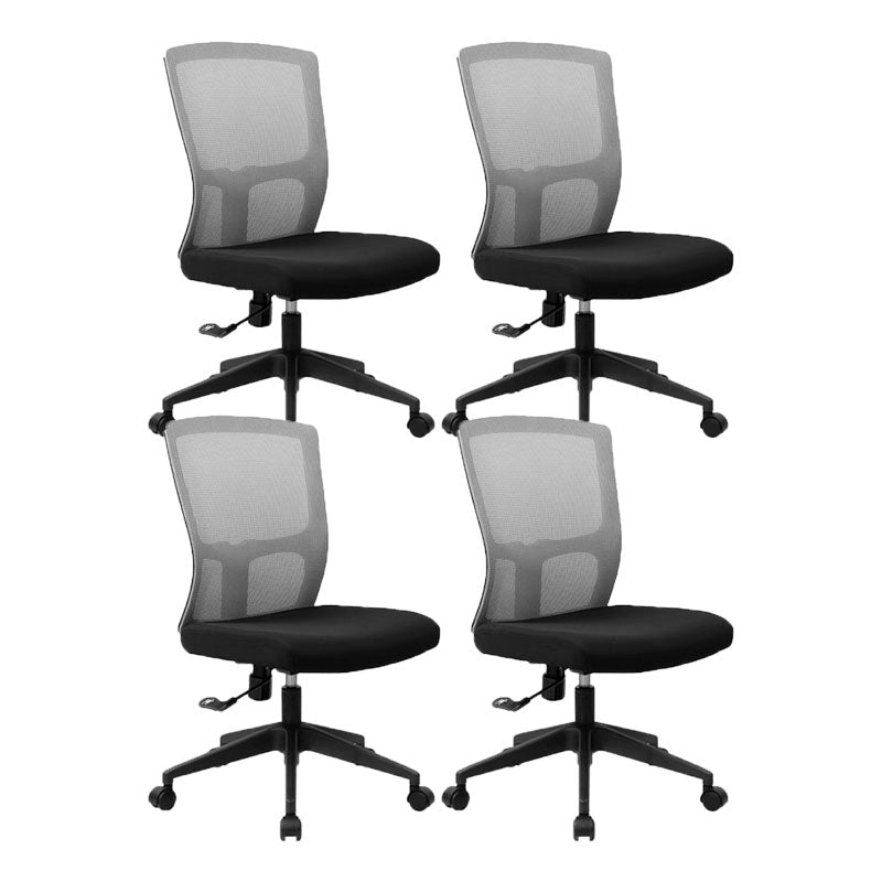 Black Mesh Rotatable Office Chair Height Adjustable Desk Chair with Wheels