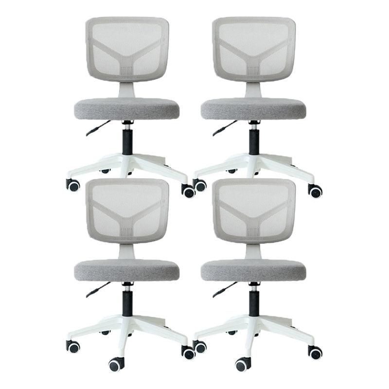 Rotatable Mesh Office Chair Nylon Frame Armless Desk Chair with Wheels