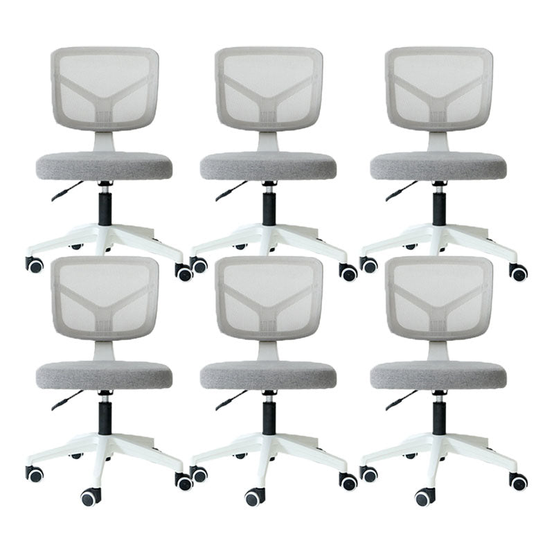 Rotatable Mesh Office Chair Nylon Frame Armless Desk Chair with Wheels