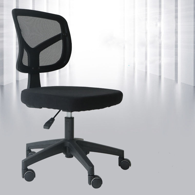 Rotatable Mesh Office Chair Nylon Frame Armless Desk Chair with Wheels