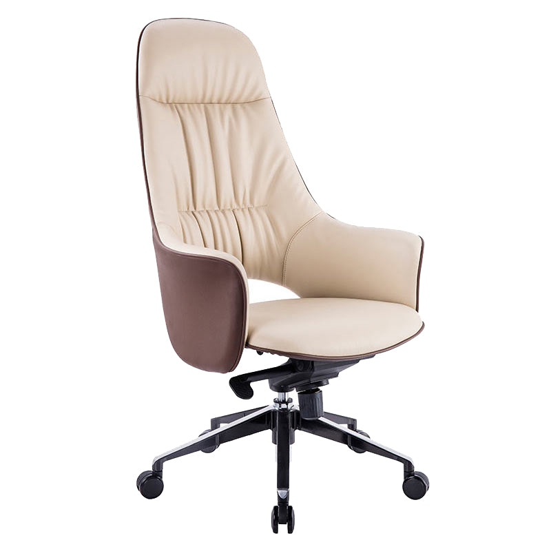 Rotatable Office Chair Metal Frame Leather Desk Chair for Home and Office