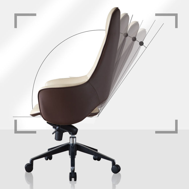 Rotatable Office Chair Metal Frame Leather Desk Chair for Home and Office