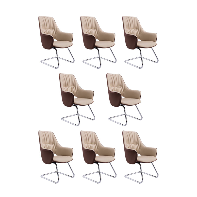 Rotatable Office Chair Metal Frame Leather Desk Chair for Home and Office