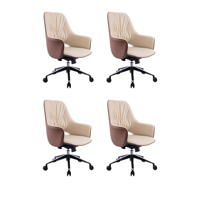 Rotatable Office Chair Metal Frame Leather Desk Chair for Home and Office