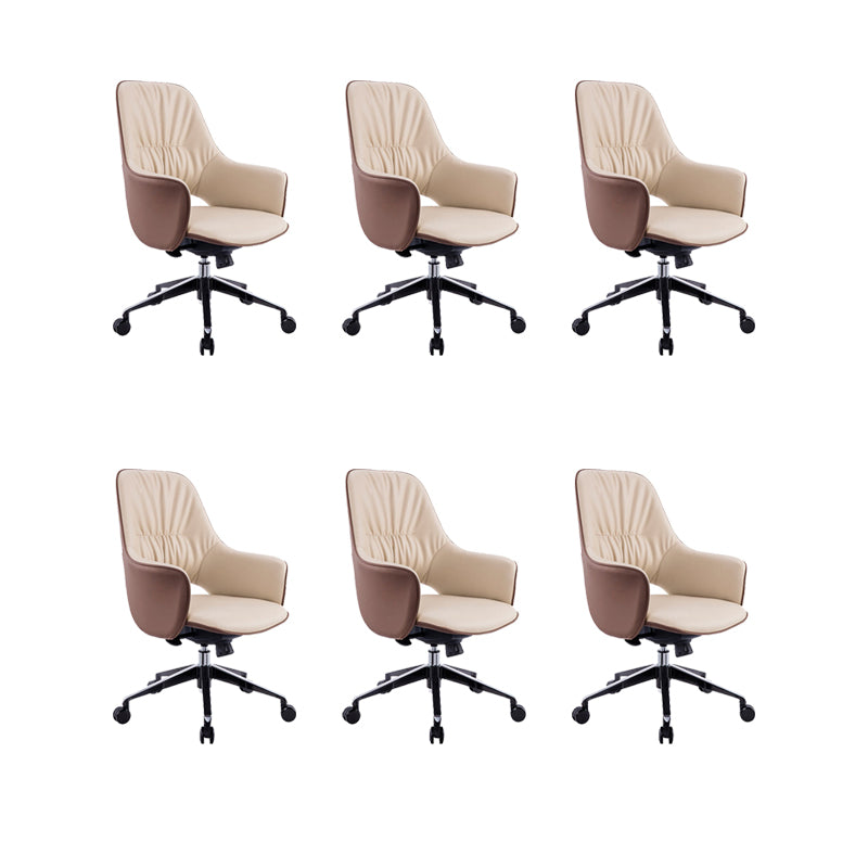 Rotatable Office Chair Metal Frame Leather Desk Chair for Home and Office