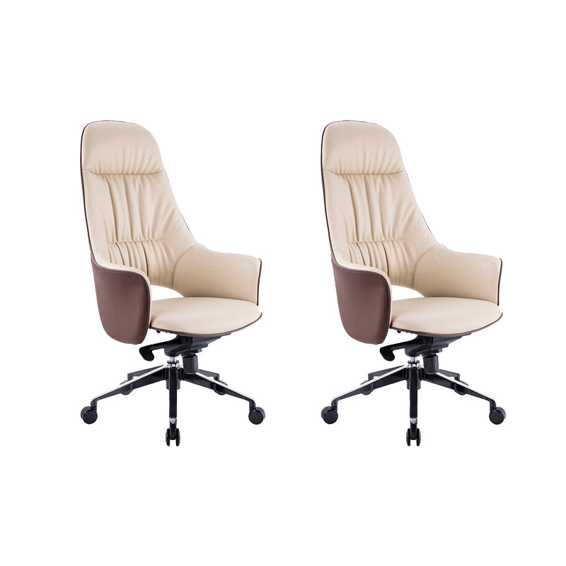 Rotatable Office Chair Metal Frame Leather Desk Chair for Home and Office