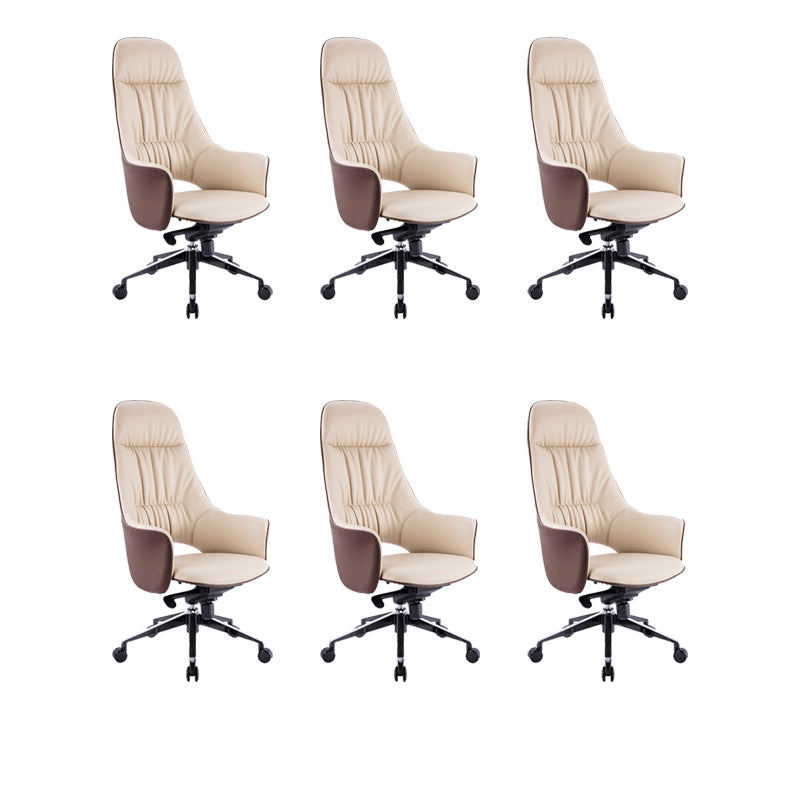 Rotatable Office Chair Metal Frame Leather Desk Chair for Home and Office