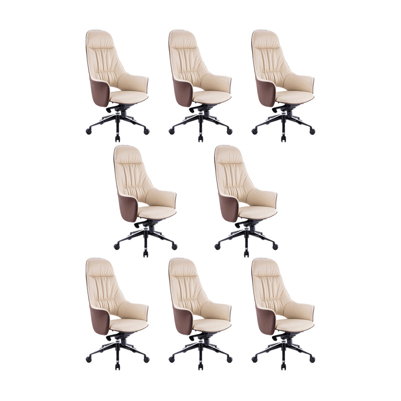 Rotatable Office Chair Metal Frame Leather Desk Chair for Home and Office