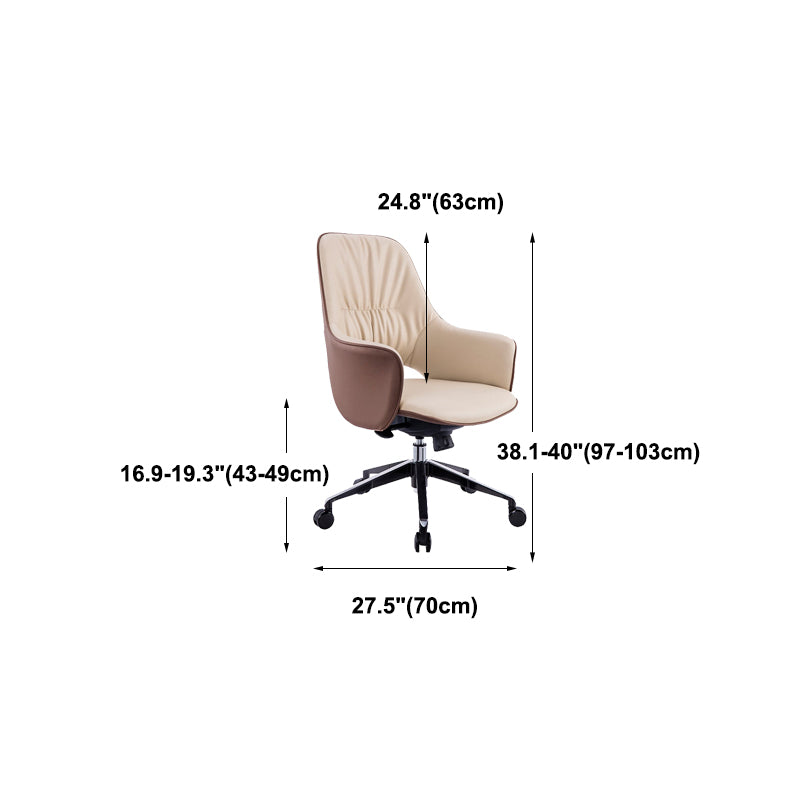 Rotatable Office Chair Metal Frame Leather Desk Chair for Home and Office