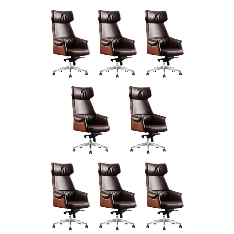 High Back Managers Chair Metal Frame Rotatable Upholstered Office Chair