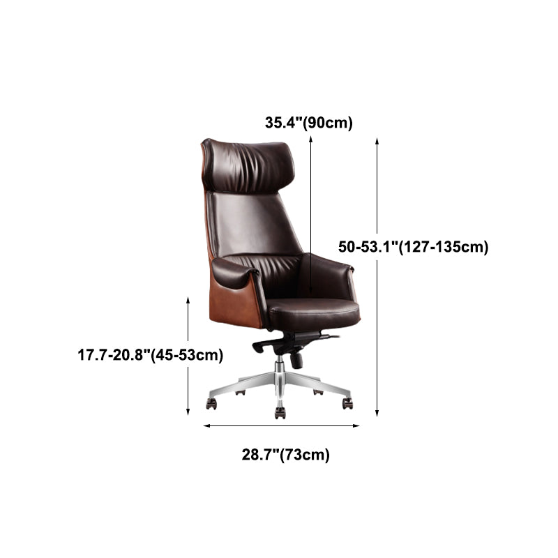 High Back Managers Chair Metal Frame Rotatable Upholstered Office Chair