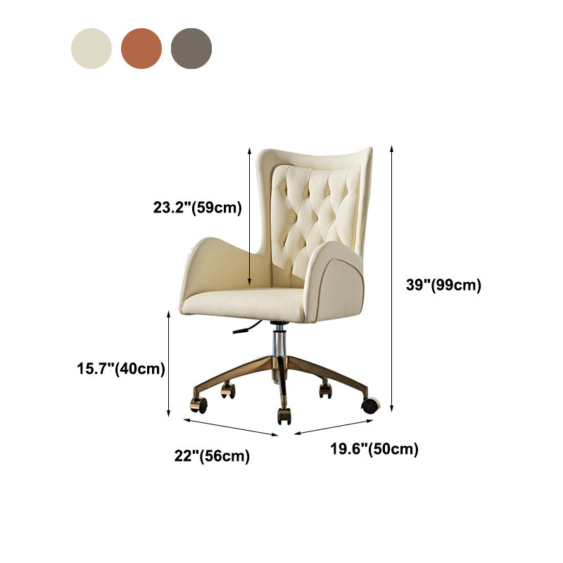 Mid Back Task Chair Steel Frame Rotatable Sponge Office Chair