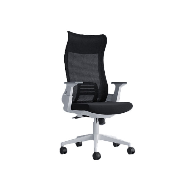 Black High Back Task Chair Nylon Frame Rotatable Mesh Office Chair