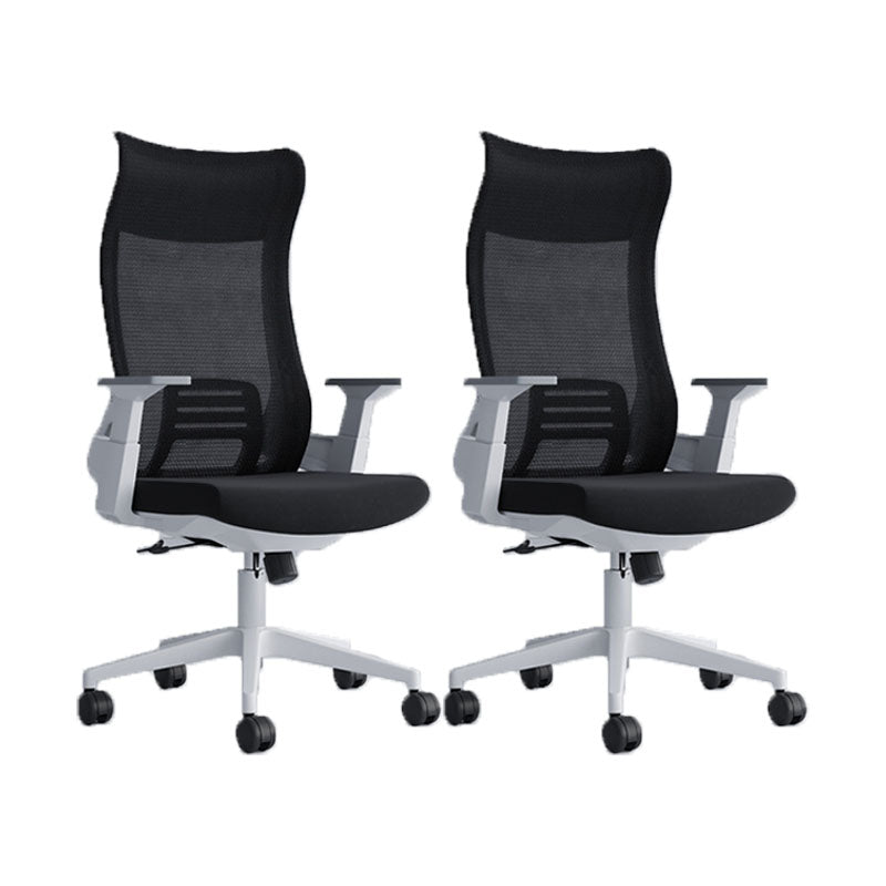 Black High Back Task Chair Nylon Frame Rotatable Mesh Office Chair