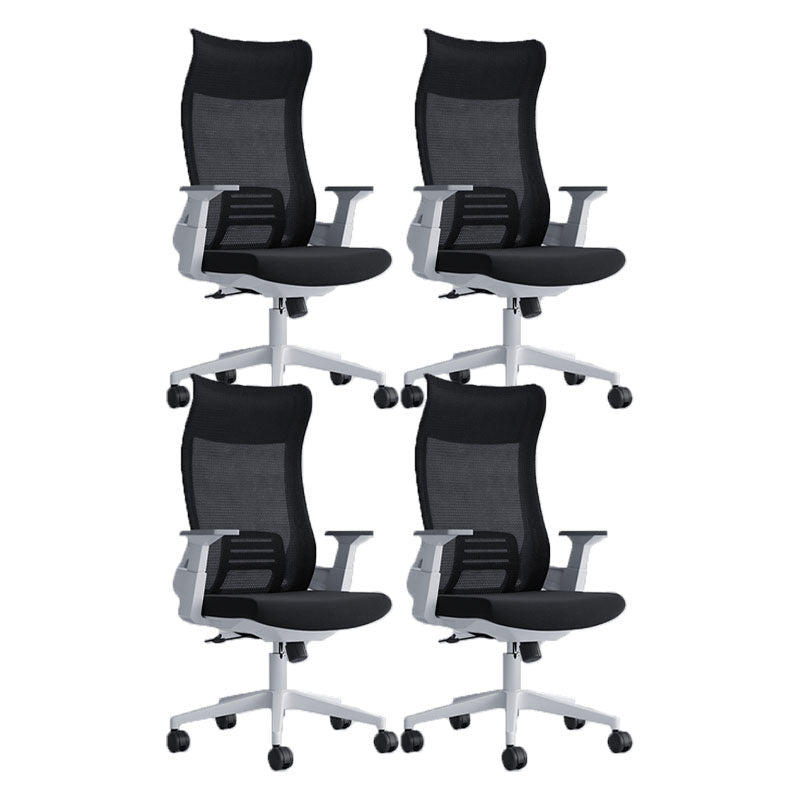 Black High Back Task Chair Nylon Frame Rotatable Mesh Office Chair