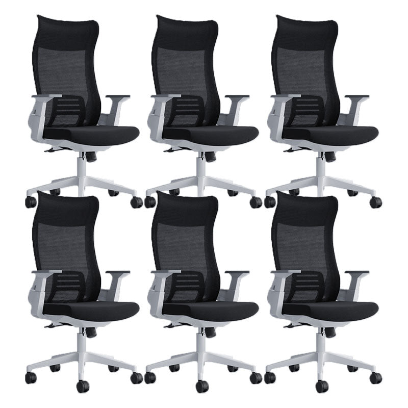 Black High Back Task Chair Nylon Frame Rotatable Mesh Office Chair