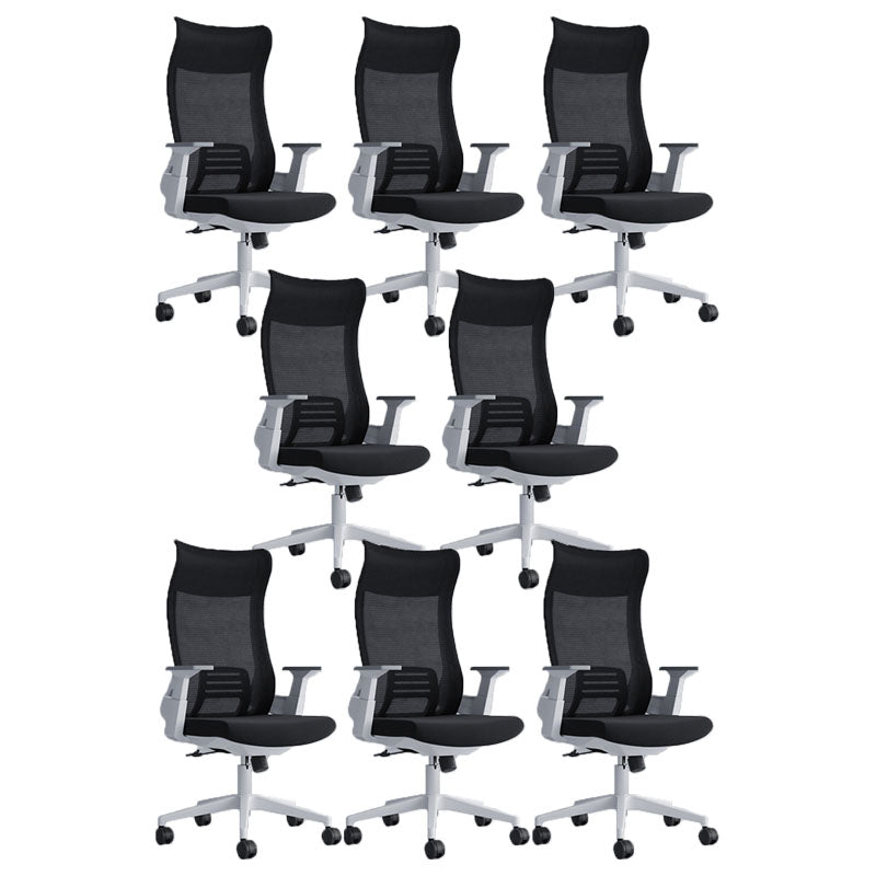 Black High Back Task Chair Nylon Frame Rotatable Mesh Office Chair