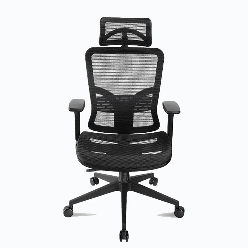 Black High Back Task Chair Rotatable Mesh Office Chair with Wheels