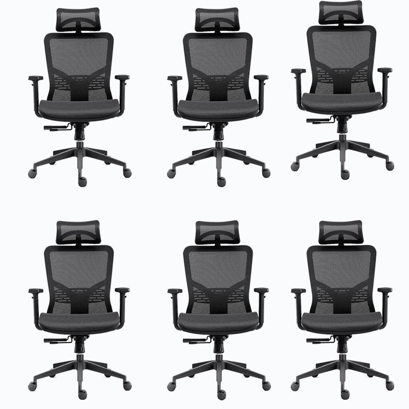 Black High Back Task Chair Rotatable Mesh Office Chair with Wheels