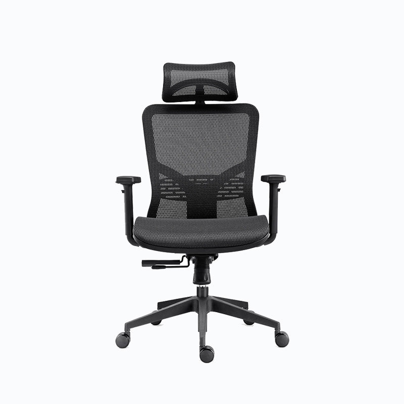 Black High Back Task Chair Rotatable Mesh Office Chair with Wheels