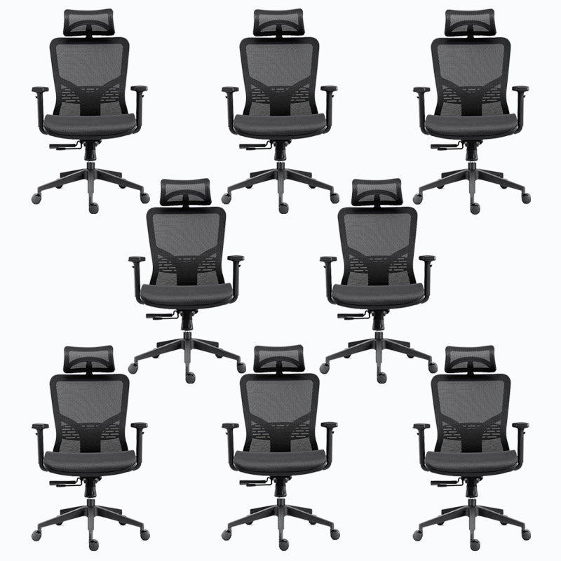 Black High Back Task Chair Rotatable Mesh Office Chair with Wheels