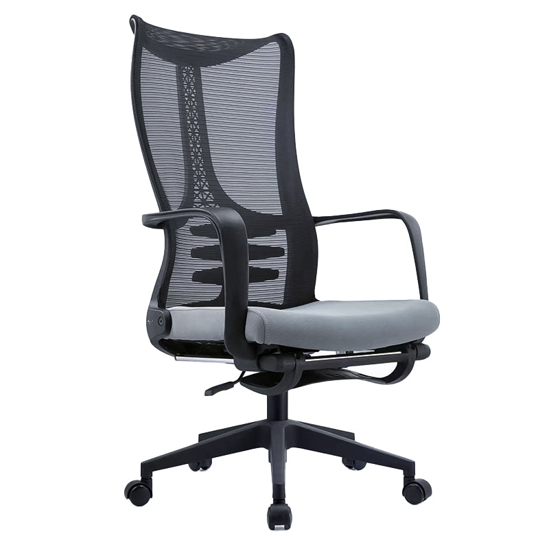 Mid Back Mesh Task Chair Nylon Frame Fixed Arm Office Chair with Wheels