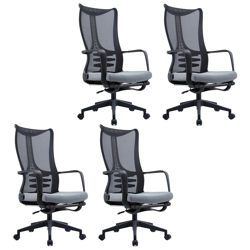 Mid Back Mesh Task Chair Nylon Frame Fixed Arm Office Chair with Wheels