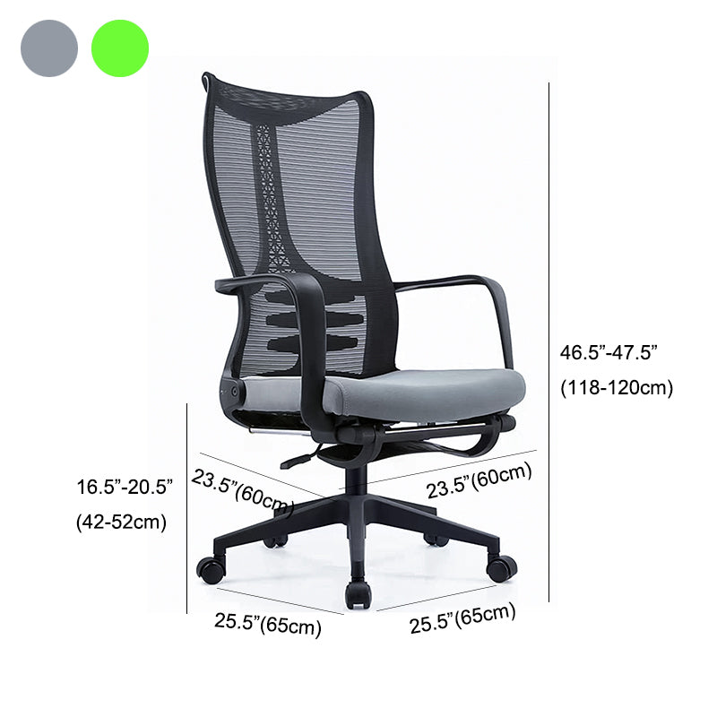 Mid Back Mesh Task Chair Nylon Frame Fixed Arm Office Chair with Wheels