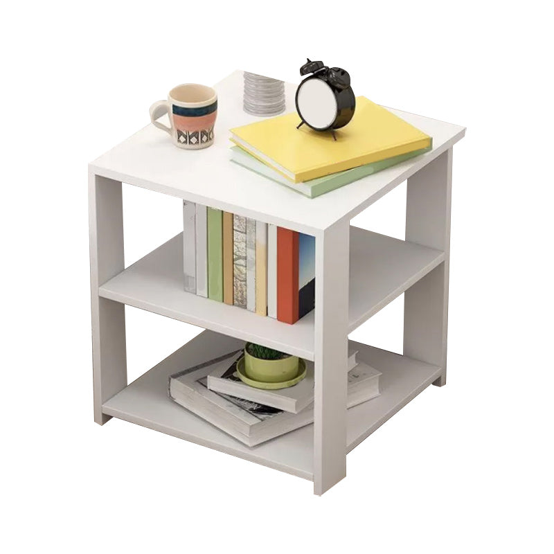 Imitation Wood Nightstand Open Storage Modern Shelf Included Night Table