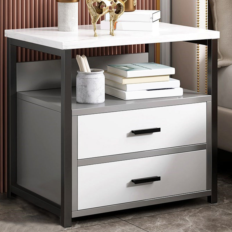 Modern Drawer Storage Nightstand 20 Inch H Imitation Wood Shelf Included Night Table