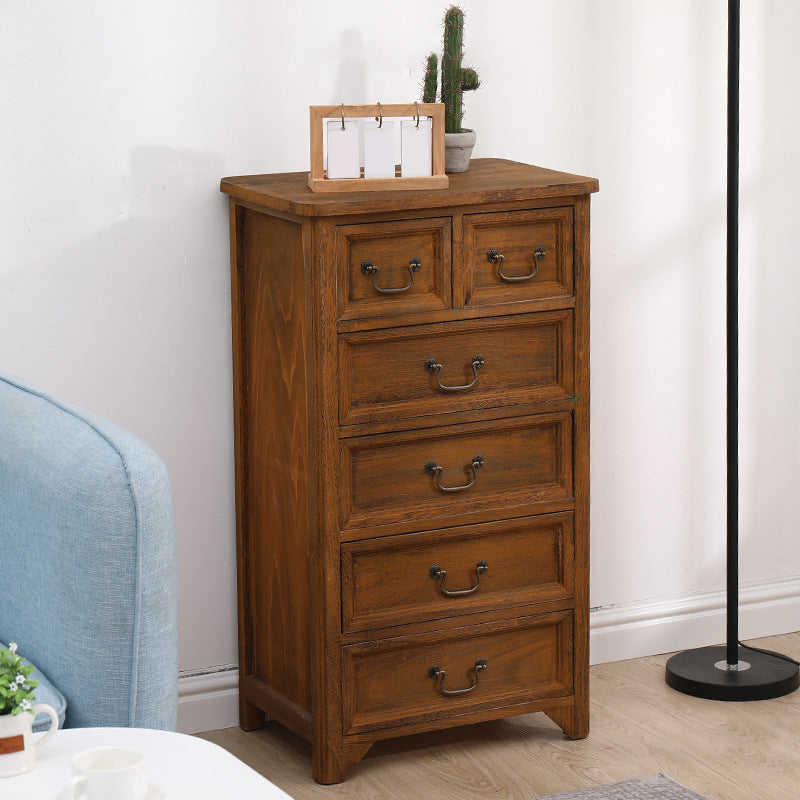 Traditional Solid Wood Storage Chest Vertical Bedroom Dresser