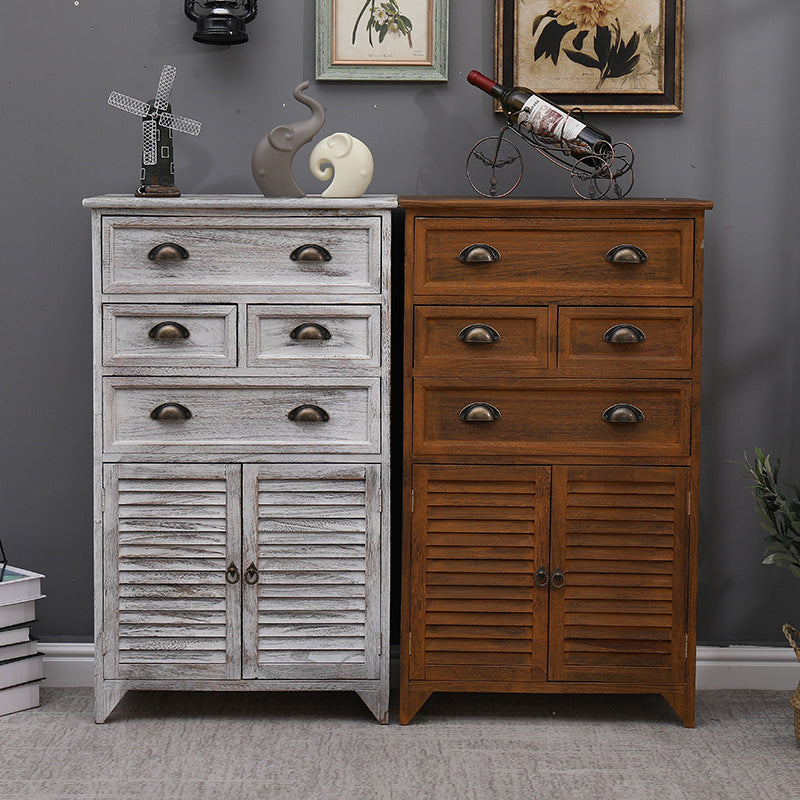 Traditional Solid Wood Storage Chest Vertical Bedroom Dresser